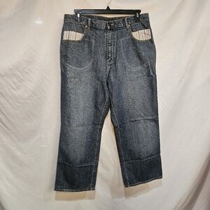 Vintage BAD BOY Jeans Mens 34 Baggy Skater Y2K Wide Leg Embroidered Style